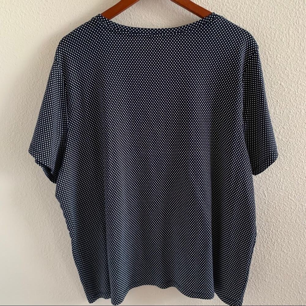 Tommy Hilfiger Plus Size Polka Dot Blue Tee Classic Tee T-Shirt Trendy Basic 2X - Picture 2 of 7